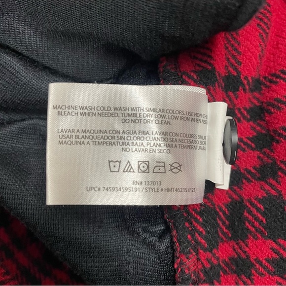 Woolrich Shacket Mens XL Red Plaid Check Flannel Button Up Long Sleeve Pockets - Picture 12 of 15